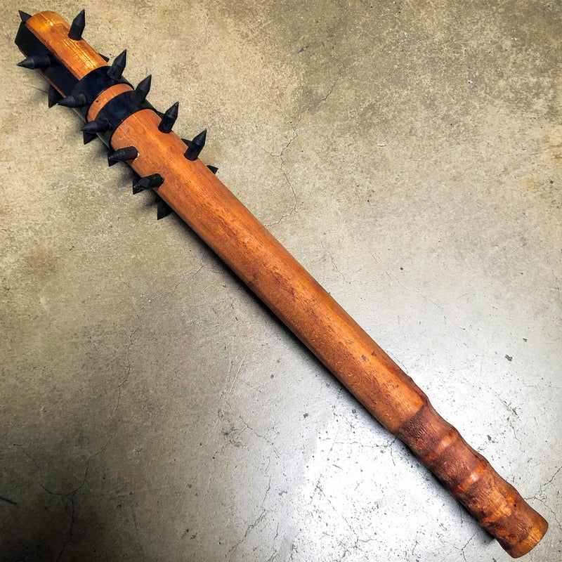 Medieval 22" Mace War Club Wood +1" Metal Spikes | Modern Home Defense Equalizer - BLADE ADDICT