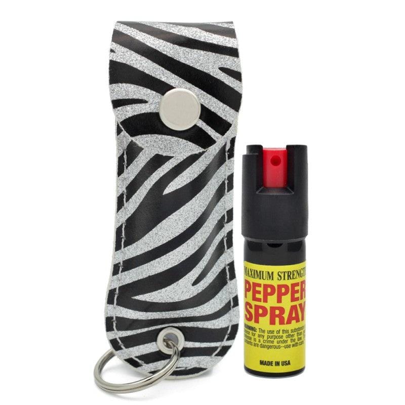 Self Defense Pepper Spray - 1/2 oz Compact Size Maximum Strength Police Grade Formula Best Self Defense Tool Zebra - BLADE ADDICT