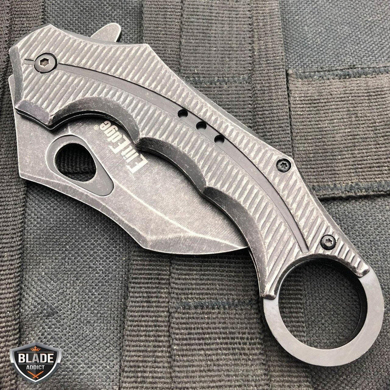 7.5" Heavy Duty Karambit Claw Hawkbill Folding Pocket Knife - BLADE ADDICT