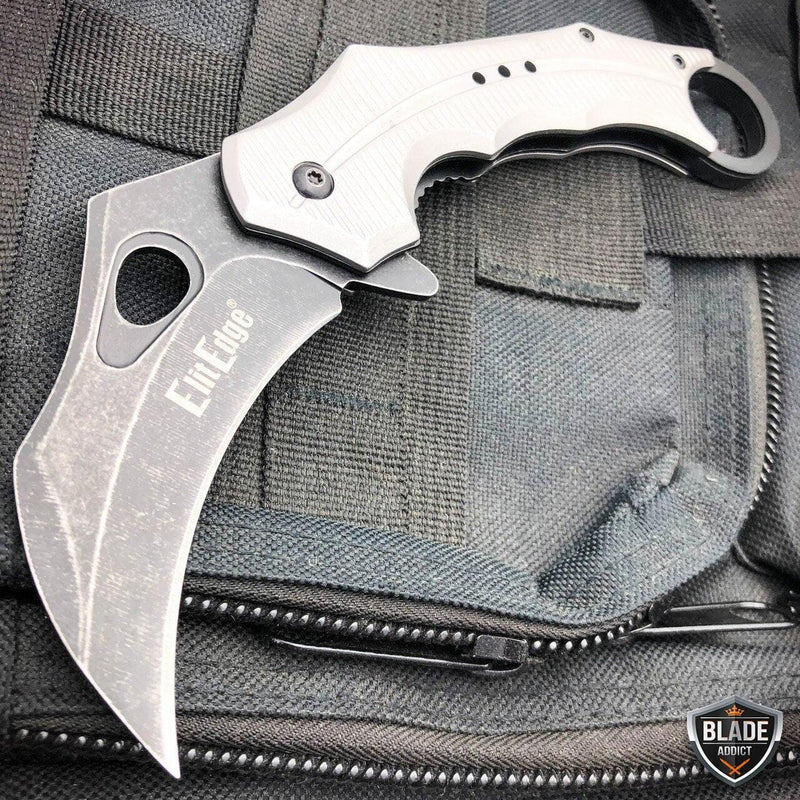 7.5" Heavy Duty Karambit Claw Hawkbill Folding Pocket Knife - BLADE ADDICT