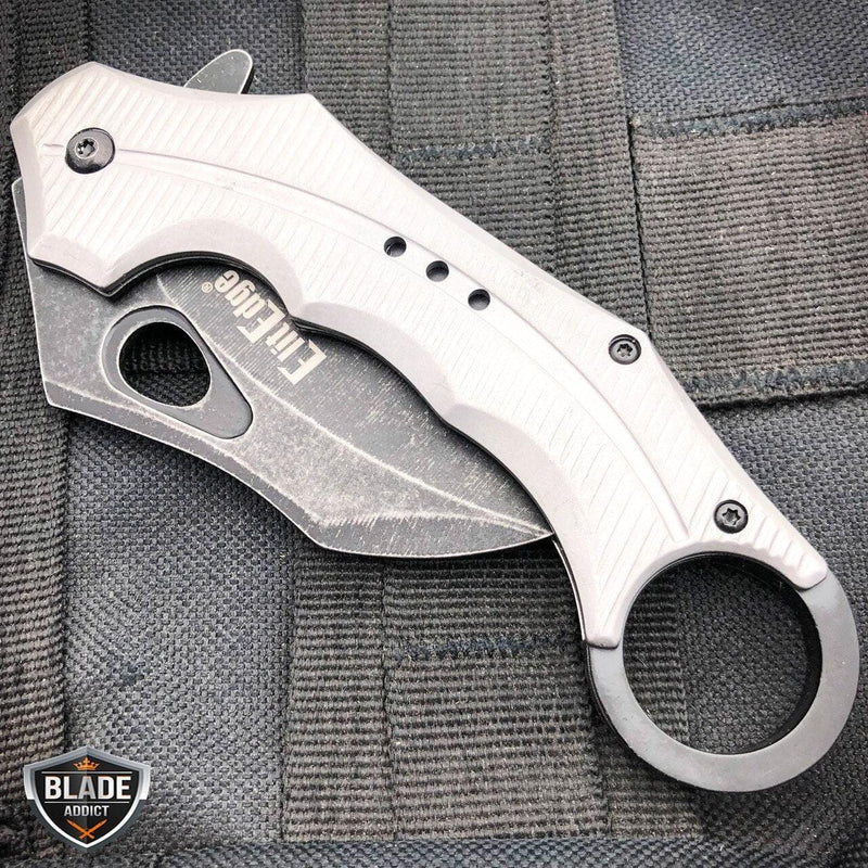 7.5" Heavy Duty Karambit Claw Hawkbill Folding Pocket Knife - BLADE ADDICT