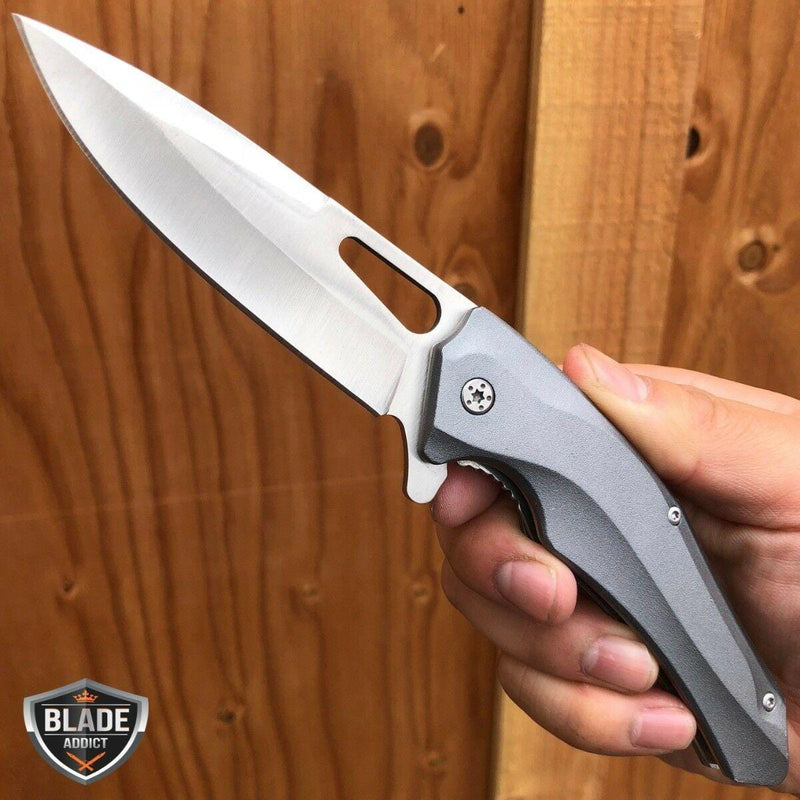 8.5" Tactical Spring Assisted OPEN Folding Pocket Knife Blade EDC - BLADE ADDICT