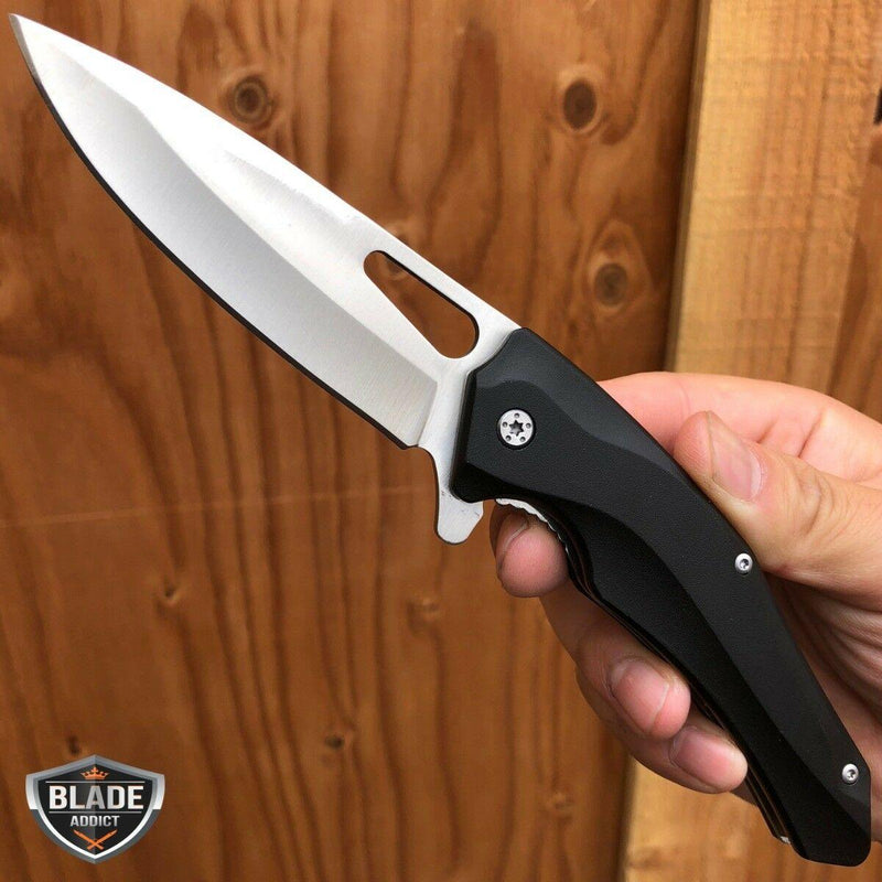 8.5" Tactical Spring Assisted OPEN Folding Pocket Knife Blade EDC - BLADE ADDICT