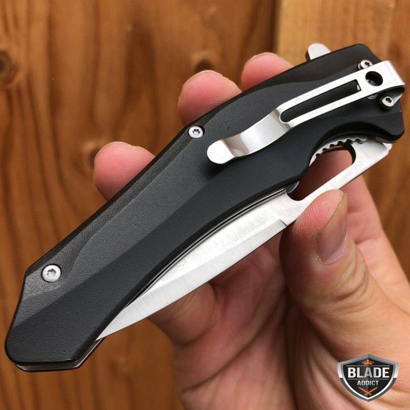 8.5" Tactical Spring Assisted OPEN Folding Pocket Knife Blade EDC - BLADE ADDICT