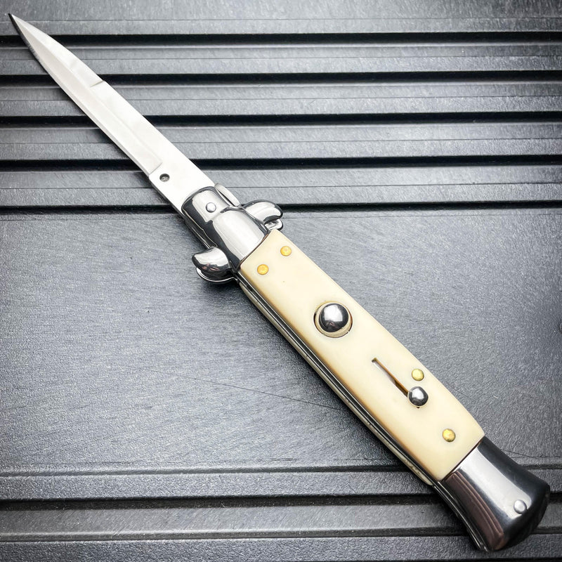 8.75" Italian Stiletto Switch Blade Pocket Knife - BLADE ADDICT