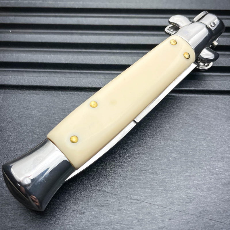 8.75" Italian Stiletto Switch Blade Pocket Knife - BLADE ADDICT