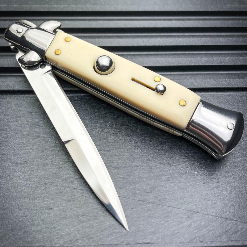 8.75" Italian Stiletto Switch Blade Pocket Knife - BLADE ADDICT