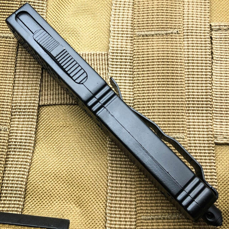 8" Black Tanto Blade Commando OTF - BLADE ADDICT