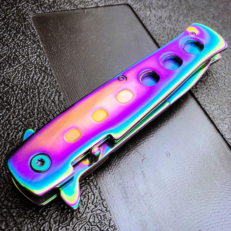 9" Limited Edition Stiletto Spring Open Assisted Folding Pocket Knife Tactical - BLADE ADDICT