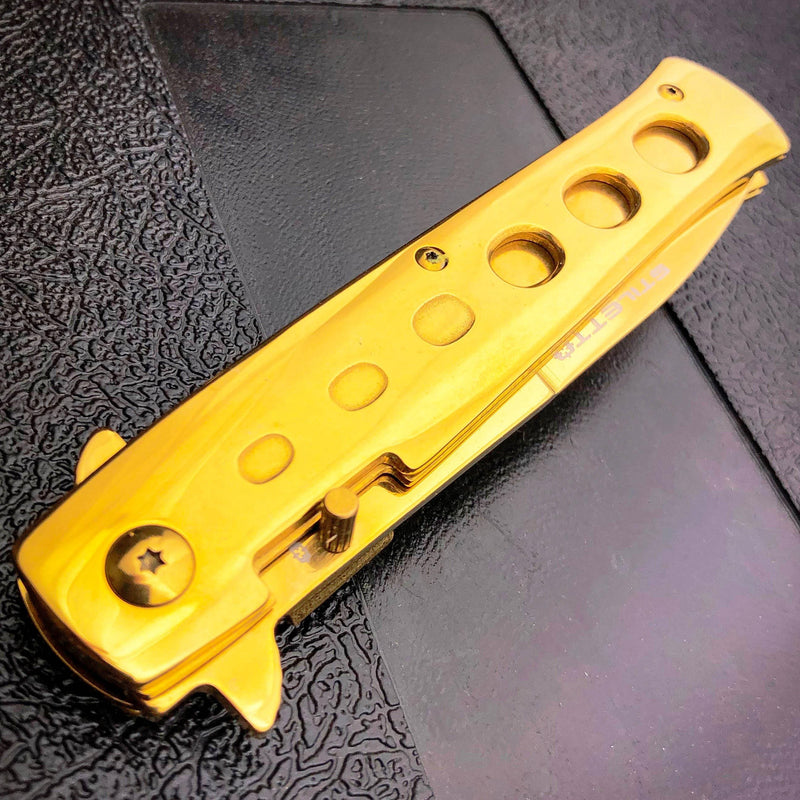 9" Limited Edition Stiletto Spring Open Assisted Folding Pocket Knife Tactical - BLADE ADDICT