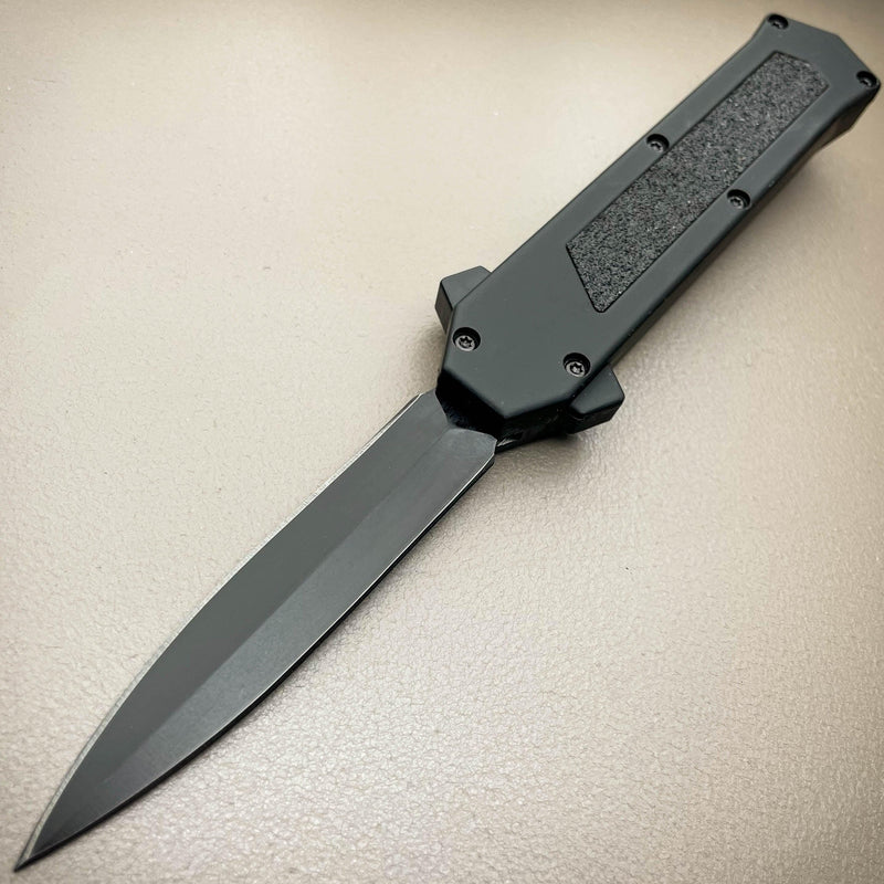 7.75" Intruder OTF Black Blade w/ Black Handle - BLADE ADDICT