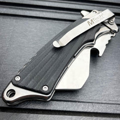 M-TECH TACTICAL Assisted Open Pocket CLEAVER RAZOR Folding Knife Bottle Opener - BLADE ADDICT