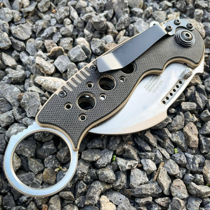 Military Tactical Karambit Blade Folding Claw Pocket Knife w G10 Handle NEW - BLADE ADDICT