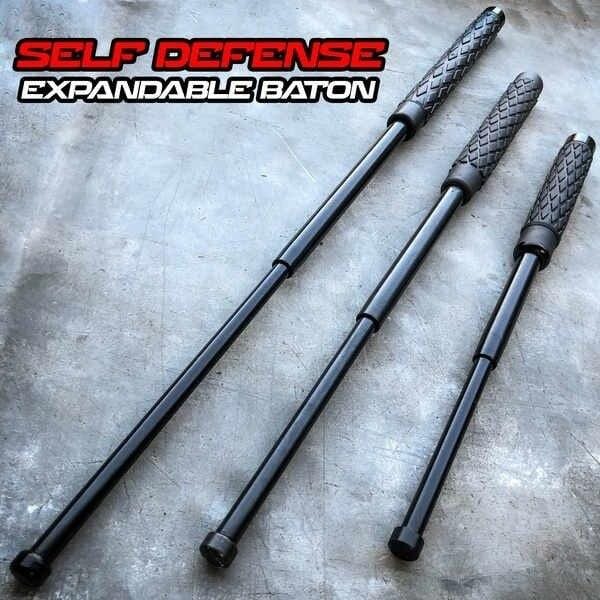 16", 21", 26" Self Defense EXTENDABLE Walking Stick Baton Style Tactical Police - BLADE ADDICT