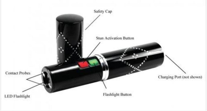 300 Million Volt Lipstick Stun Gun w/ LED Rechargeable Flashlight NEW - BLADE ADDICT