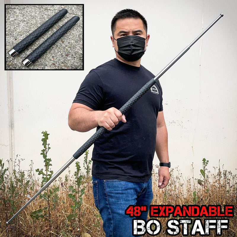 48" SILVER EXPANDABLE BO STAFF - BLADE ADDICT