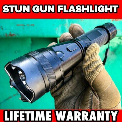 7.25" Military DEFENSE Tactical 10MV Stun Gun Rechargeable LED Flashlight SHOCK - BLADE ADDICT