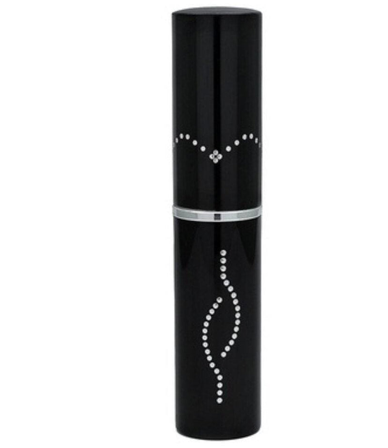 300 Million Volt Lipstick Stun Gun w/ LED Rechargeable Flashlight NEW Black - BLADE ADDICT