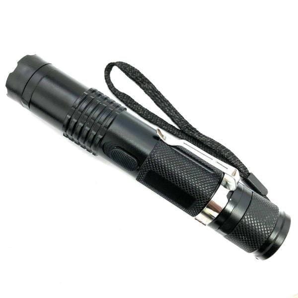 Black Tactical MILITARY Metal Stun Gun 499 MV LED Flashlight Rechargeable NEW - BLADE ADDICT