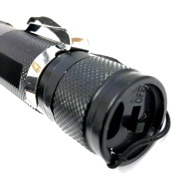 Black Tactical MILITARY Metal Stun Gun 499 MV LED Flashlight Rechargeable NEW - BLADE ADDICT