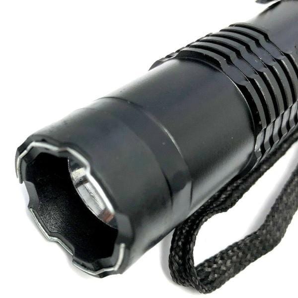 Black Tactical MILITARY Metal Stun Gun 499 MV LED Flashlight Rechargeable NEW - BLADE ADDICT
