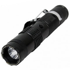 Black Tactical MILITARY Metal Stun Gun 499 MV LED Flashlight Rechargeable NEW - BLADE ADDICT