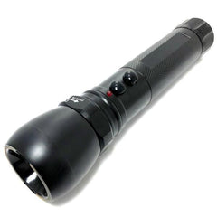 Metal POLICE Stun Gun 999MV Rechargeable LED Zoom Flashlight w/ Case - BLADE ADDICT