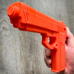 3PC Practice Training Pistol Gun Polypropylene Dummy Rubber Glock & Knife Combo Orange - BLADE ADDICT