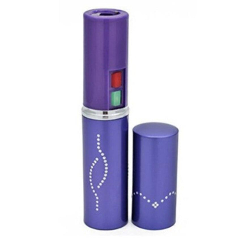 300 Million Volt Lipstick Stun Gun w/ LED Rechargeable Flashlight NEW Purple - BLADE ADDICT
