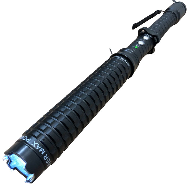 STINGTEC 17" LONG Metal POLICE Stun Gun 350 Million Volt Rechargeable + LED Flashlight - BLADE ADDICT