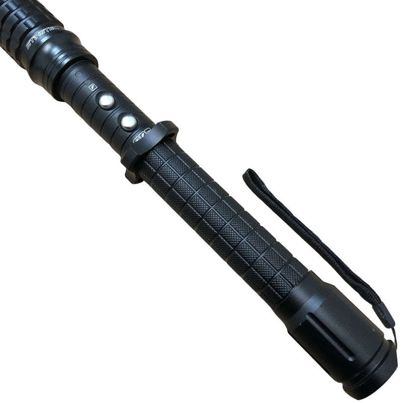 STINGTEC 17" LONG Metal POLICE Stun Gun 350 Million Volt Rechargeable + LED Flashlight - BLADE ADDICT