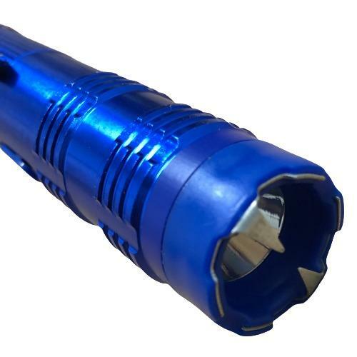 STINGTEC Tactical Stun Gun HIGH POWER Metal Rechargeable LED Flashlight - Blue - BLADE ADDICT