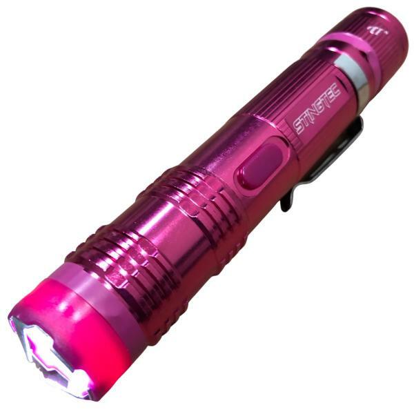 STINGTEC Tactical Stun Gun – High Power, Metal, Rechargeable LED Flashlight Combo, Black