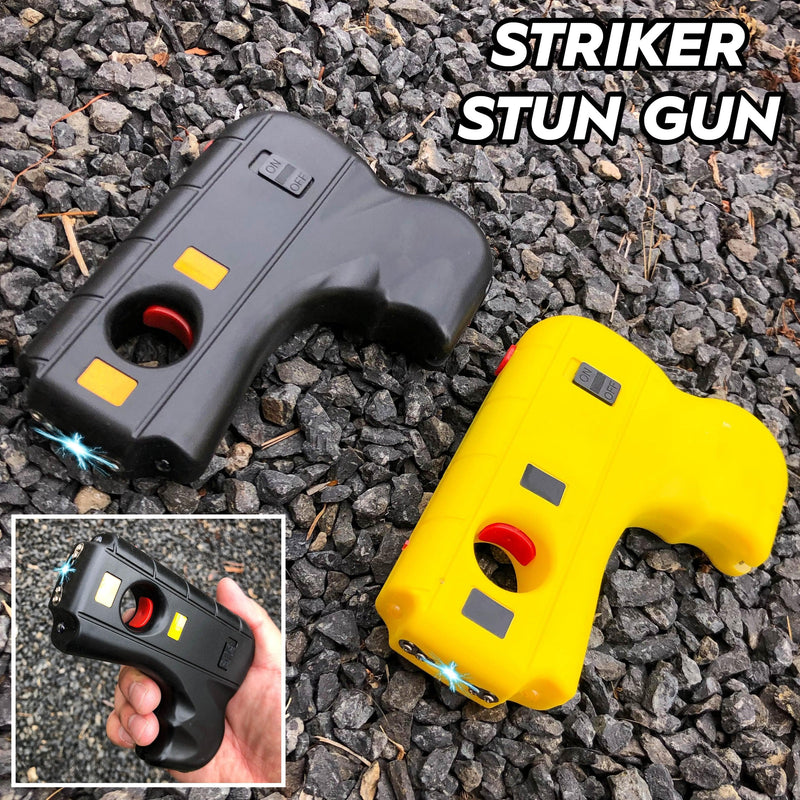 Striker Self Defense 10MV Stun Gun LED Light w/ Safety Pin - BLADE ADDICT
