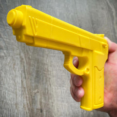 3PC Practice Training Pistol Gun Polypropylene Dummy Rubber Glock & Knife Combo Yellow - BLADE ADDICT