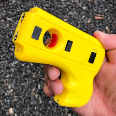 Striker Self Defense 10MV Stun Gun LED Light w/ Safety Pin Yellow - BLADE ADDICT