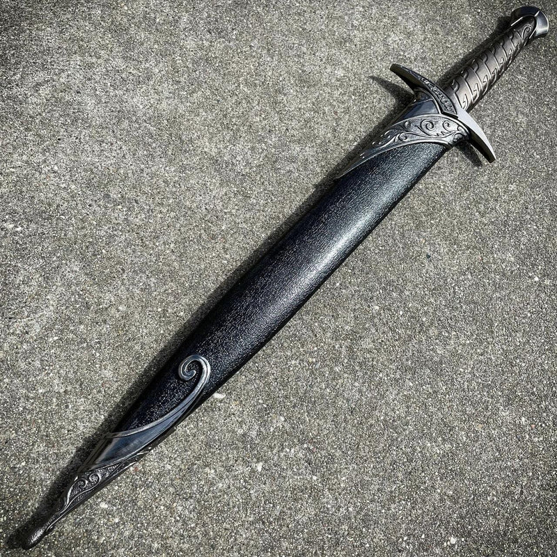 24" LORD OF THE RINGS Frodo MEDIEVAL ROMAN FANTASY DAGGER SWORD BLACK KNIFE - BLADE ADDICT