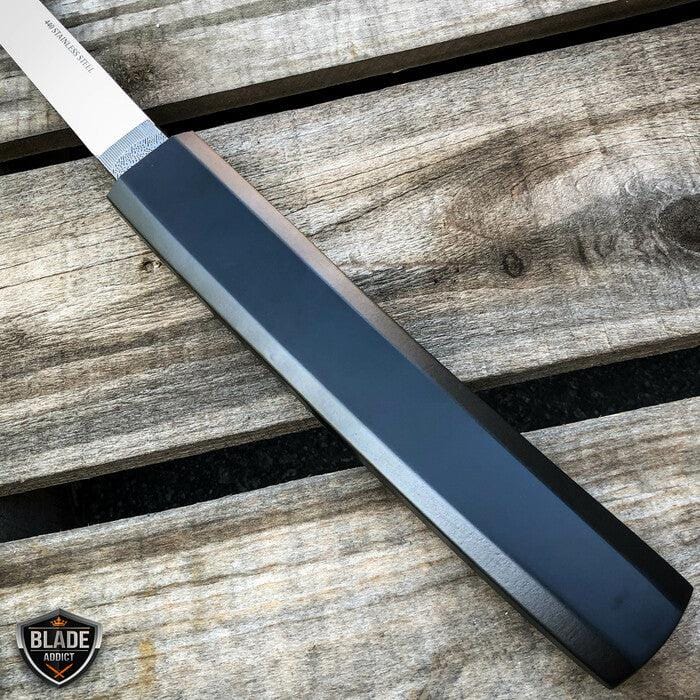 37" Japanese Samurai Sword Katana Fixed Blade Shirasaya Ninja Bushido Knife WOOD - BLADE ADDICT