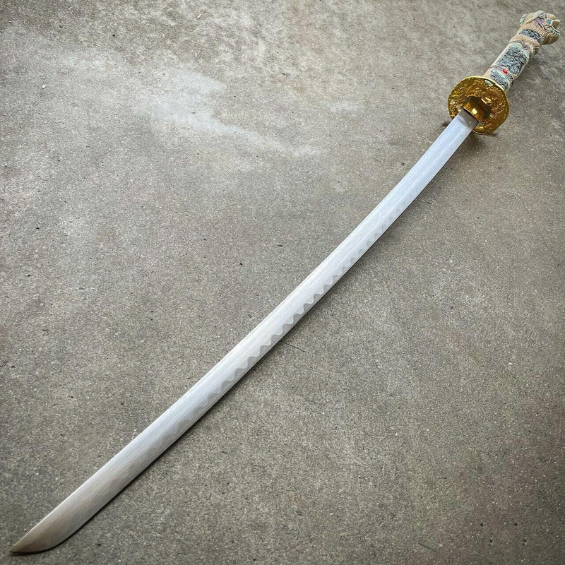 40" Blue Dragon NINJA Bushido SAMURAI KATANA Japanese Sword Carbon Steel Blade - BLADE ADDICT