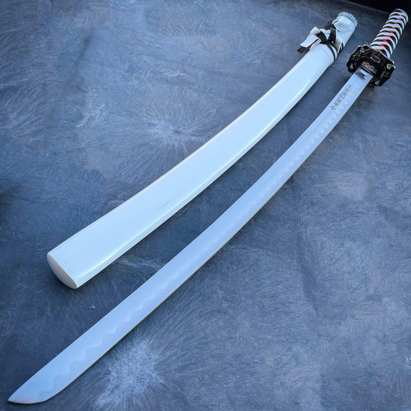 40" White Dragon SAMURAI NINJA Bushido KATANA Japanese KANJI Sword Blade - BLADE ADDICT