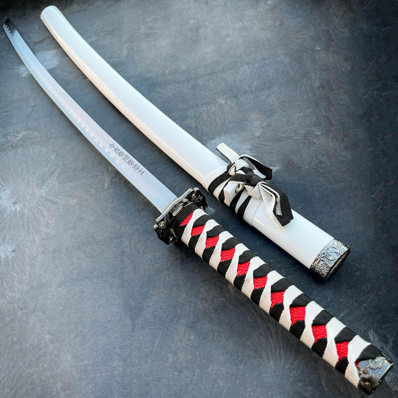 40" White Dragon SAMURAI NINJA Bushido KATANA Japanese KANJI Sword Blade - BLADE ADDICT