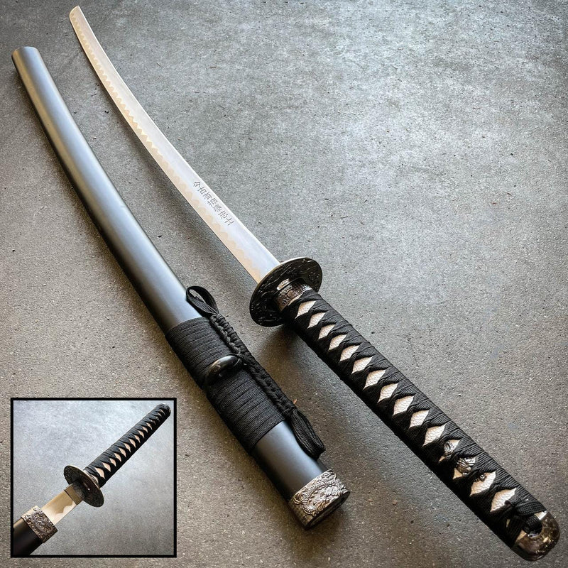 41.5" Japanese Samurai Sword Katana Dragon Engraved Ninja Blade Bushido Knife - BLADE ADDICT