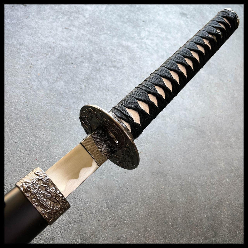 41.5" Japanese Samurai Sword Katana Dragon Engraved Ninja Blade Bushido Knife - BLADE ADDICT