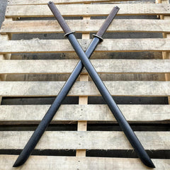 Japanese Samurai Twin Katana Blades Set Steel Swords TSuba Dual w/ Backstrap NEW - BLADE ADDICT