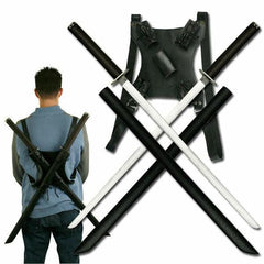 Japanese Samurai Twin Katana Blades Set Steel Swords TSuba Dual w/ Backstrap NEW - BLADE ADDICT