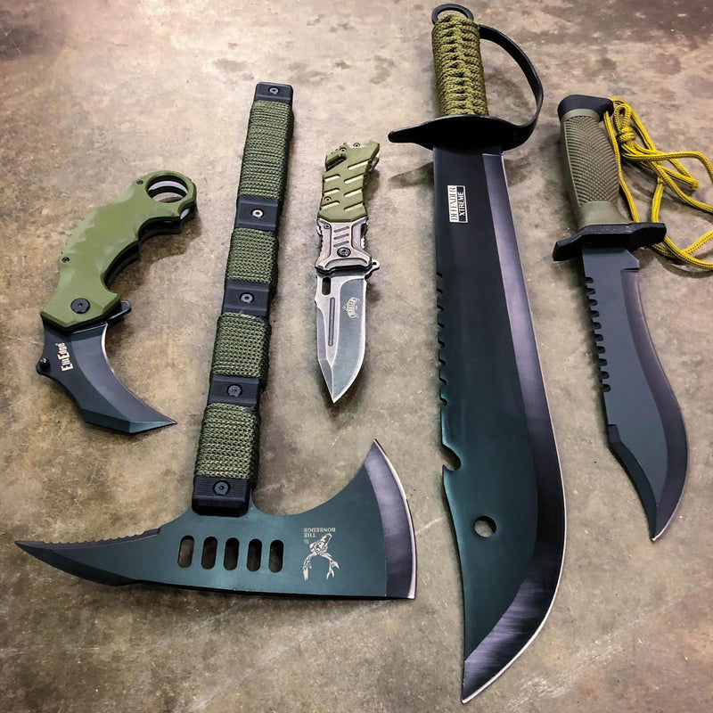 5 PC Military Outdoor Camping Survival Set - BLADE ADDICT