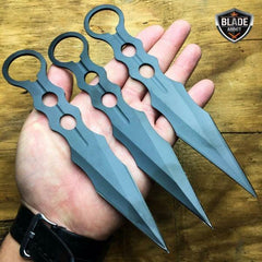 7PC Black Tactical Fixed Blade Tomahawk Axe Hatchet Karambit Pocket Knife Set - BLADE ADDICT