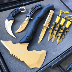 7PC Gold Tactical Set - BLADE ADDICT