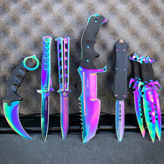 8PC SPECTRUM BATTLE KNIFE SET - BLADE ADDICT