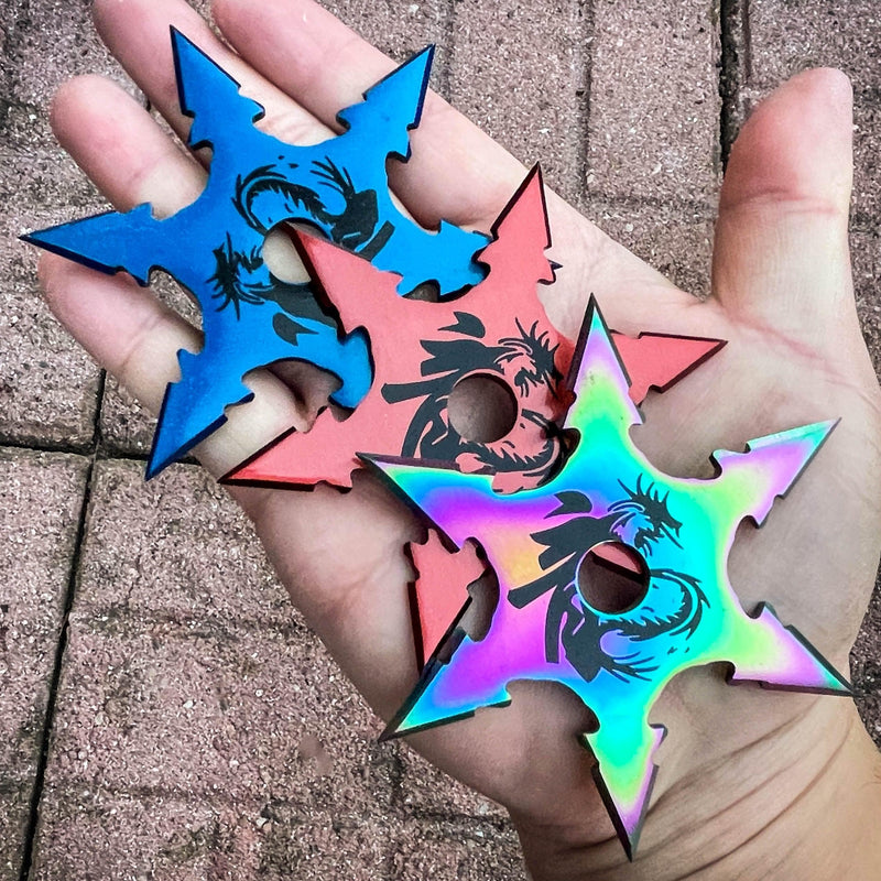 3 PC Set Ninja Throwing Stars Anime Shuriken Knife Blade Six-Sided - BLADE ADDICT